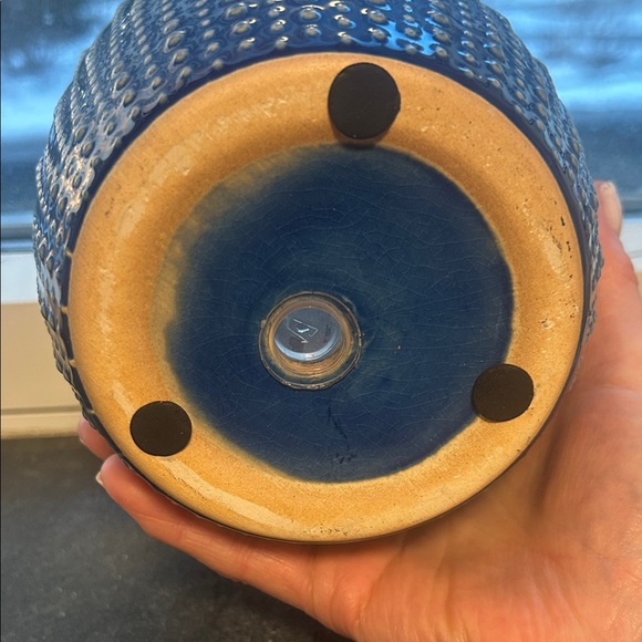 Elegant Blue Dotted Planter - Picture 3 of 6